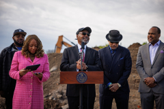 Abril 24, 2024: Senator Hughes, Congressman Dwight Evans, the Mayor’s Office, and other local leaders and housing advocates celebrate the groundbreaking of a new affordable housing project that will yield 40-units for seniors in the Mantua neighborhood of Philadelphia.