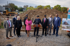Abril 24, 2024: Senator Hughes, Congressman Dwight Evans, the Mayor’s Office, and other local leaders and housing advocates celebrate the groundbreaking of a new affordable housing project that will yield 40-units for seniors in the Mantua neighborhood of Philadelphia.