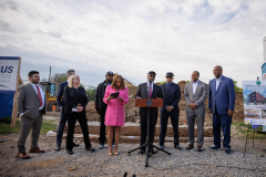 Abril 24, 2024: Senator Hughes, Congressman Dwight Evans, the Mayor’s Office, and other local leaders and housing advocates celebrate the groundbreaking of a new affordable housing project that will yield 40-units for seniors in the Mantua neighborhood of Philadelphia.