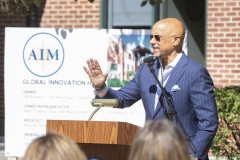 September 15, 2023: A long-time supporter of AIM Academy, Hughes participated in a groundbreaking for a major addition to the Whitemarsh Township school for students with language-based learning difficulties.