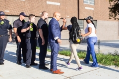 September 3, 2019: Sen. Hughes, along with firefighters from Philadelphia’s Engine Co. 59, welcomed students for the first day back to school at E.W. Rhodes School in Philadelphia