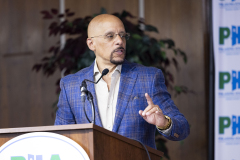 September 4, 2024: Sen. Hughes joined Philadelphia Mayor Cherelle Parker and other city officials yesterday to announce that the Philadelphia Housing Authority has reached an agreement with a negligent landlord to purchase the dilapidated Brith Sholom apartment building in Wynnefield Heights.