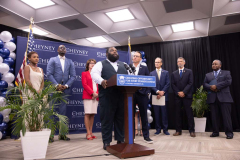 August 2, 2024: Sens. Hughes and Kane joined Gov. Shapiro at Cheyney University for a news conference and ceremonial bill signing to highlight advances in higher education including new funding, accessibility, and accountability measures.
