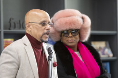 December 21, 2022: State Senator Vincent Hughes teams up with wife, actress and activist Sheryl Lee Ralph, to host their “Smart Santa” event.