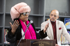 December 21, 2022: State Senator Vincent Hughes teams up with wife, actress and activist Sheryl Lee Ralph, to host their “Smart Santa” event.