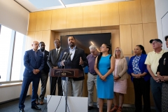 August 8, 2019: Sen. Hughes, flanked by elected officials and community partners announces $300,000 grant to CLS for their continued work in combating home foreclosures on behalf of low-income seniors.