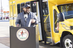 February 14, 2024: Sen. Hughes, along with Rep. Greg Scott and local officials, participated in the ribbon cutting today for the “Conshohocken Cab,” a 14-seat, propane-powered shuttle that will circle the borough making 20 stops at shops, restaurants and other destinations.
