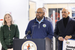 January 30, 2024: Sen. Hughes presented a check to Conshohocken officials for more than $1.4 million aimed at upgrades and modernization of the borough’s sewer infrastructure. 