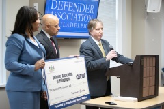 February 13. 2020: Sen. Hughes presented a check to the Defender Association of Philadelphia