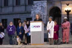 Octubre 17, 2023: Senator Hughes joined Senate and House colleagues, advocates, and victims tonight for a Pennsylvania Coalition Against Domestic Violence Memorial Vigil on the steps of the Capitol.