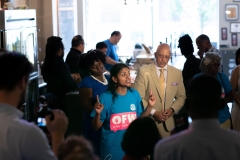 July 12, 2019: — Senator Hughes and colleagues served up food, coffee and drinks to customers during the busy happy hour at El Fuego restaurant in support of the federal Raise the Wage Act nationwide and One Fair Wage in the state.