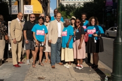 July 12, 2019: — Senator Hughes and colleagues served up food, coffee and drinks to customers during the busy happy hour at El Fuego restaurant in support of the federal Raise the Wage Act nationwide and One Fair Wage in the state.