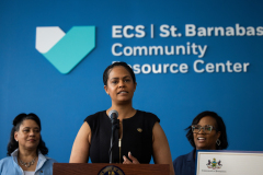 May 16, 2024: Senator Vincent Hughes, Representative Morgan Cephas, and Councilman Curtis Jones Jr. celebrated new state Violence and Intervention grant funds that have been awarded to community groups in Philadelphia and present Episcopal Community Services with a grant check for over $800K.
