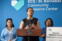 May 16, 2024: Senator Vincent Hughes, Representative Morgan Cephas, and Councilman Curtis Jones Jr. celebrated new state Violence and Intervention grant funds that have been awarded to community groups in Philadelphia and present Episcopal Community Services with a grant check for over $800K.