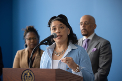 May 16, 2024: Senator Vincent Hughes, Representative Morgan Cephas, and Councilman Curtis Jones Jr. celebrated new state Violence and Intervention grant funds that have been awarded to community groups in Philadelphia and present Episcopal Community Services with a grant check for over $800K.