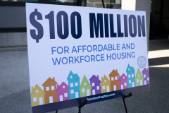April 20, 2023 :: Senator Vincent Hughes held a press conference at the New Courtland Apartments on Henry Avenue to highlight $100 million dollars in grant funding that is available through the Housing Options Program.