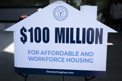April 20, 2023 :: Senator Vincent Hughes held a press conference at the New Courtland Apartments on Henry Avenue to highlight $100 million dollars in grant funding that is available through the Housing Options Program.