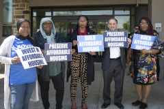 April 20, 2023 :: Senator Vincent Hughes held a press conference at the New Courtland Apartments on Henry Avenue to highlight $100 million dollars in grant funding that is available through the Housing Options Program.