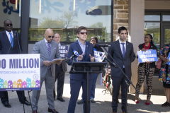 April 20, 2023 :: Senator Vincent Hughes held a press conference at the New Courtland Apartments on Henry Avenue to highlight $100 million dollars in grant funding that is available through the Housing Options Program.