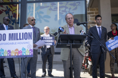 April 20, 2023 :: Senator Vincent Hughes held a press conference at the New Courtland Apartments on Henry Avenue to highlight $100 million dollars in grant funding that is available through the Housing Options Program.