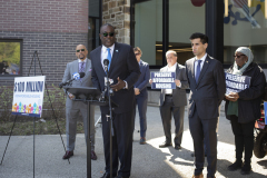 April 20, 2023 :: Senator Vincent Hughes held a press conference at the New Courtland Apartments on Henry Avenue to highlight $100 million dollars in grant funding that is available through the Housing Options Program.