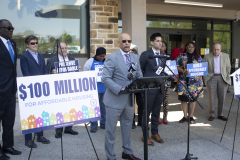 April 20, 2023 :: Senator Vincent Hughes held a press conference at the New Courtland Apartments on Henry Avenue to highlight $100 million dollars in grant funding that is available through the Housing Options Program.