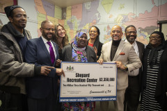 February 2, 2023 :: Senator Hughes presented a Redevelopment Assistance Capital Program (RACP) grant check for a project involving the renovation of the Shepard Recreation Center, which features improvements to the outdoor site.