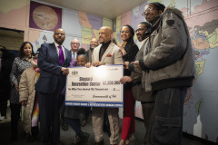 February 2, 2023 :: Senator Hughes presented a Redevelopment Assistance Capital Program (RACP) grant check for a project involving the renovation of the Shepard Recreation Center, which features improvements to the outdoor site.