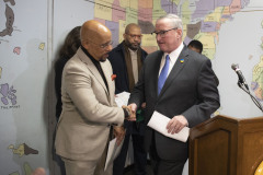 February 2, 2023 :: Senator Hughes presented a Redevelopment Assistance Capital Program (RACP) grant check for a project involving the renovation of the Shepard Recreation Center, which features improvements to the outdoor site.