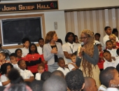 February 11, 2016: Senator Hughes visits Harambee Charter School to deliver a $346,000 21st Century Community Learning Centers grant to its wonderful CEO, Sandra Dungee Glenn.