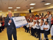 February 11, 2016: Senator Hughes visits Harambee Charter School to deliver a $346,000 21st Century Community Learning Centers grant to its wonderful CEO, Sandra Dungee Glenn.