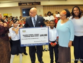 February 11, 2016: Senator Hughes visits Harambee Charter School to deliver a $346,000 21st Century Community Learning Centers grant to its wonderful CEO, Sandra Dungee Glenn.