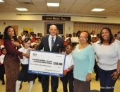 February 11, 2016: Senator Hughes visits Harambee Charter School to deliver a $346,000 21st Century Community Learning Centers grant to its wonderful CEO, Sandra Dungee Glenn.