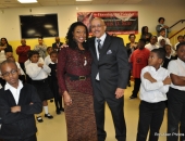 February 11, 2016: Senator Hughes visits Harambee Charter School to deliver a $346,000 21st Century Community Learning Centers grant to its wonderful CEO, Sandra Dungee Glenn.