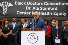 May 16, 2022 – Senator Art Haywood, Senator Vincent Hughes , and House Democratic Leader Joanna McClinton hosted a check presentation and press conference at the Dr. Ala Stanford Center for Health Equity (ASHE) in Philadelphia. They presented a $2.8 million check to the Pennsylvania School-Based Health Alliance for behavioral health services in school-based health centers and a $1 million check to the Black Doctors Consortium for health programs assistance and continued growth.