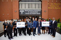 May 16, 2022 – Senator Art Haywood, Senator Vincent Hughes , and House Democratic Leader Joanna McClinton hosted a check presentation and press conference at the Dr. Ala Stanford Center for Health Equity (ASHE) in Philadelphia. They presented a $2.8 million check to the Pennsylvania School-Based Health Alliance for behavioral health services in school-based health centers and a $1 million check to the Black Doctors Consortium for health programs assistance and continued growth.