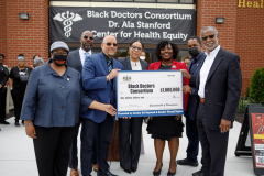 May 16, 2022 – Senator Art Haywood, Senator Vincent Hughes , and House Democratic Leader Joanna McClinton hosted a check presentation and press conference at the Dr. Ala Stanford Center for Health Equity (ASHE) in Philadelphia. They presented a $2.8 million check to the Pennsylvania School-Based Health Alliance for behavioral health services in school-based health centers and a $1 million check to the Black Doctors Consortium for health programs assistance and continued growth.