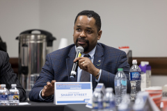 March 14, 2025: Senator Vincent Hughes convened a group of lawmakers and community healthcare leaders to discuss how Black Pennsylvanians could be impacted by proposed health insurance cuts that were introduced by Congressional Republicans earlier this week.  