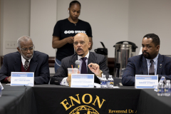 March 14, 2025: Senator Vincent Hughes convened a group of lawmakers and community healthcare leaders to discuss how Black Pennsylvanians could be impacted by proposed health insurance cuts that were introduced by Congressional Republicans earlier this week.  