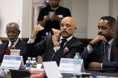 March 14, 2025: Senator Vincent Hughes convened a group of lawmakers and community healthcare leaders to discuss how Black Pennsylvanians could be impacted by proposed health insurance cuts that were introduced by Congressional Republicans earlier this week.  