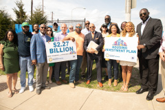 April 14, 2022: Sen. Hughes held a news conference in the Mantua neighborhood of Philadelphia to outline his $2.27 billion proposal to expand affordable housing across Pennsylvania.