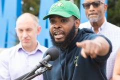 April 14, 2022: Sen. Hughes held a news conference in the Mantua neighborhood of Philadelphia to outline his $2.27 billion proposal to expand affordable housing across Pennsylvania.
