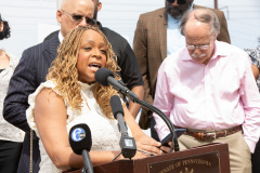 April 14, 2022: Sen. Hughes held a news conference in the Mantua neighborhood of Philadelphia to outline his $2.27 billion proposal to expand affordable housing across Pennsylvania.