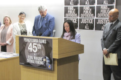 March 13, 2024: Senator Hughes and legal leaders from across the Commonwealth held a press conference to discuss new developments for Pennsylvania public defense and the overall effort to invest in and reform criminal justice in Pennsylvania.