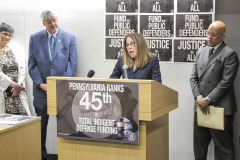 March 13, 2024: Senator Hughes and legal leaders from across the Commonwealth held a press conference to discuss new developments for Pennsylvania public defense and the overall effort to invest in and reform criminal justice in Pennsylvania.
