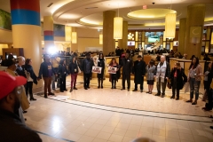 Abril 4, 2019 – Senator Vincent Hughes  stands with POWER Interfaith, UNITE HERE and other supporters of the Marriott hotel workers seeking better working conditions.