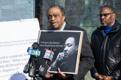 April 4, 2022: On the 54th anniversary of the assassination of the Rev. Dr. Martin Luther King Jr., Sen. Hughes hosted a news conference along with Sen. Street in North Philadelphia followed by a silent march to Frederick Douglass Mastery Charter School where the group distributed Literacy Kits to students.