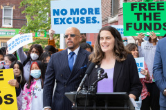 Mayo 12, 2022: Sen. Hughes and Rep. Fiedler  co-hosted a “No More Excuses” education funding rally outside the more than century-old Francis Scott Key Elementary School in South Philadelphia today to demand Harrisburg use a record $8 billion revenue surplus to address school funding disparities.