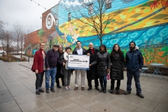 February 27, 2020: Senator Hughes presents check to Pocket Park in Roxborough for $52,900 to make major improvements and brighten up the space next to a local brewery.