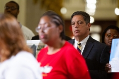 June 4, 2019: Senator Vincent Hughes participates in rally led by the Pennsylvania Budget and Policy Center, advocates for a “budget that puts people first”  to call for a minimum wage increase and other fiscal priorities that benefit working families.